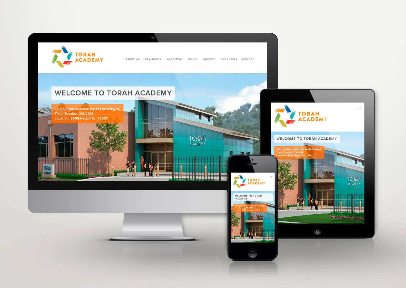 Sample screen from the Torah Academy project