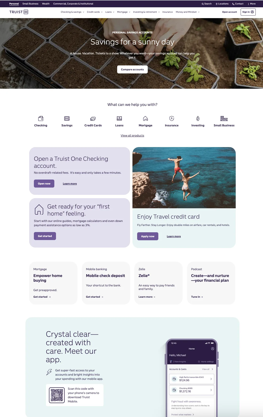 Truist personal savings marketing page